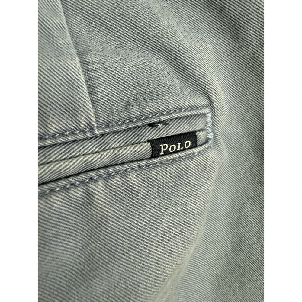 Polo Ralph Lauren Cotton Chino flat Front Washed Navy Blue Classic Fit Shorts 36